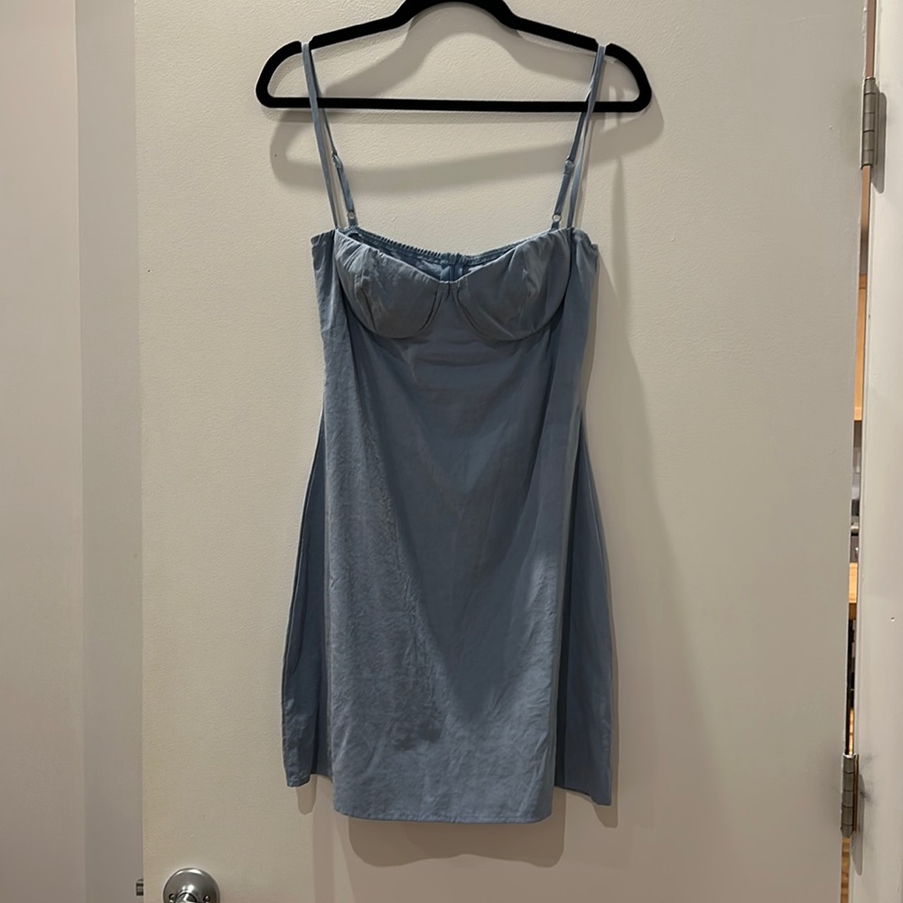 Princess Polly Kenzie Mini Dress Dusty Blue - US 6